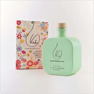 imagen del aceite de oliva virgen extra Verde íbero picual sin filtrar en botella 500 ml - Campos de Jaén